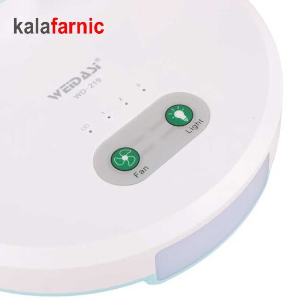پنکه شارژی رومیزی ویداسی/WEIDASI مدل WD-219 - Image 3